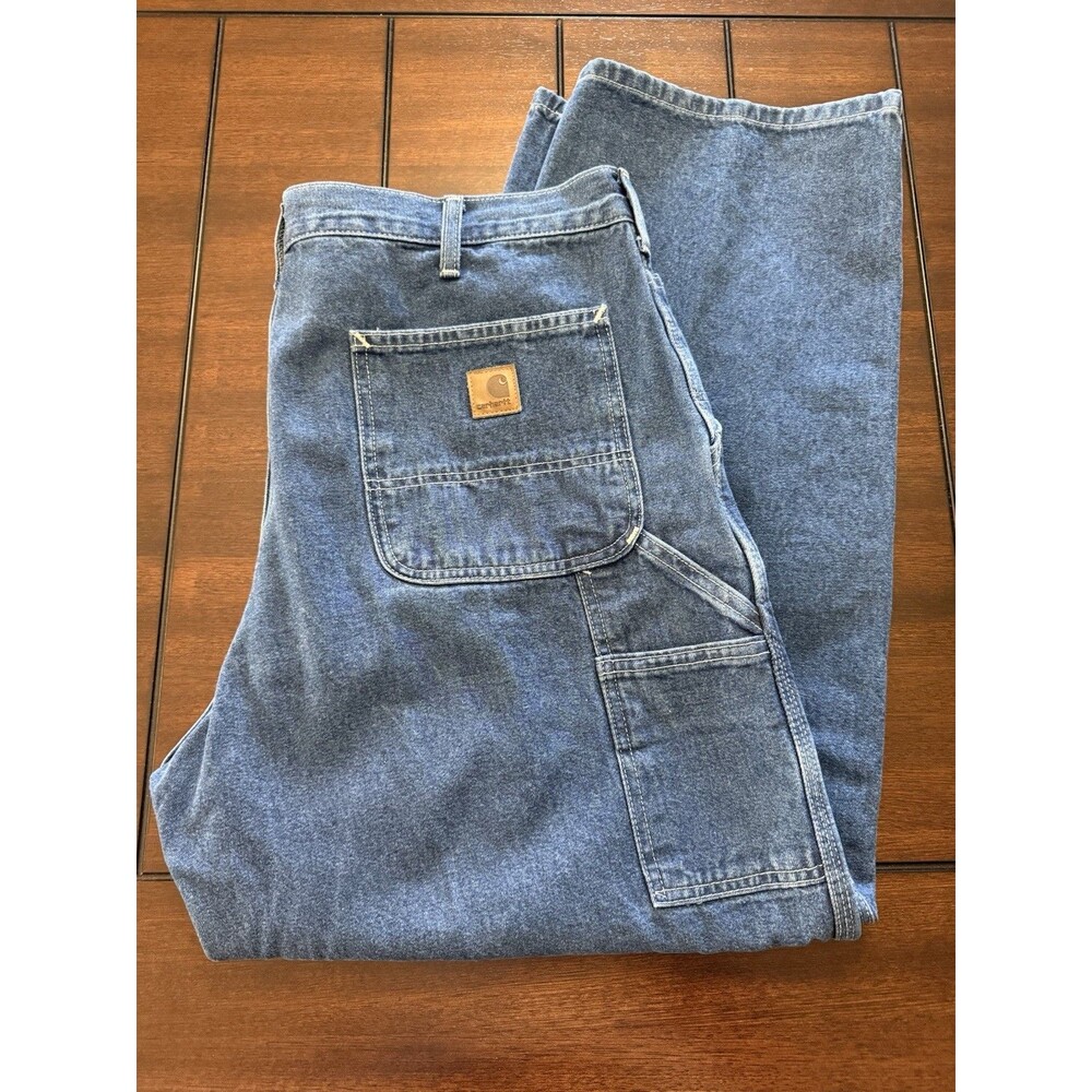 Carhartt Jeans Mens 38x30 Denim Original Dungaree Fit Carpenter Workwear B13 DST